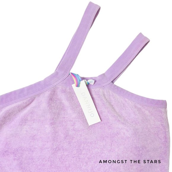 DANNIJO Terry Cloth Orchid Purple One Shoulder Tank Top - Picture 7 of 9